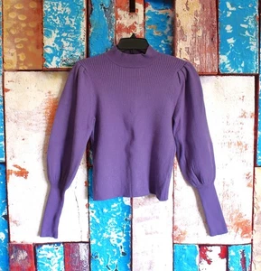 Women's Forever 21 Contemporary High Neck Sweater Long Sleeve XLARGE Purple - Picture 1 of 12