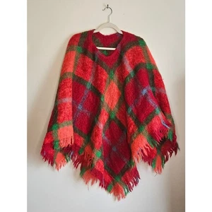 Gorgeous Heather-Brae Multi-Color Mohair Poncho, Scotland - Picture 1 of 6