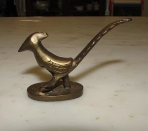 Antike chinesische Bronze gehender Vogel Figur Schriftrolle Opiumgewicht Briefbeschwerer - Bild 1 von 10