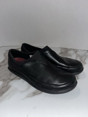 Scarpe mocassino Merrell Quest Flex Moc da donna in pelle nera taglia 7 5 M