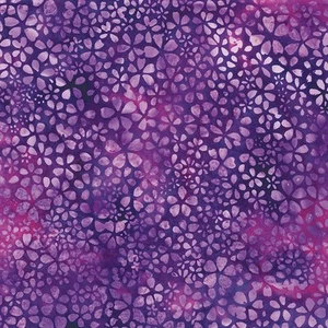 Purple Mini Flowers 44" batik by Hoffman, S2362-423-Marsala - Picture 1 of 1