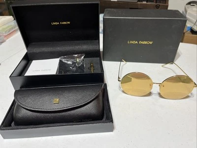 Gafas de sol Linda Farrow LFL/626/1 LENTE REFLECTANTE ORO AMARILLO — NUEVAS Foto 1 de 4