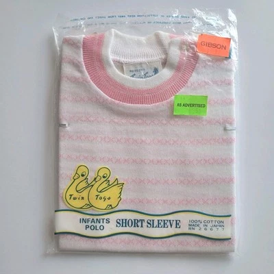 Polo Infantil Vintage Años 80 Twin Togs 9mo Rosa Blanco Tejido Manga Corta-Algodón Foto 1 de 4