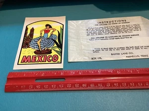 3 X 4 ZOLL MEXIKO MEXIKANISCHER HUT TÄNZERIN WASSERSCHIEBE AUFKLEBER. - Bild 1 von 2