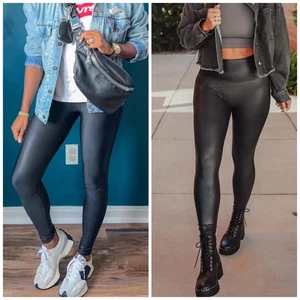 NUEVO Leggings Spanx Negros Imitación Cuero Grandes L Otoño Adelgazantes Salir Elegante - Imagen 1 de 9