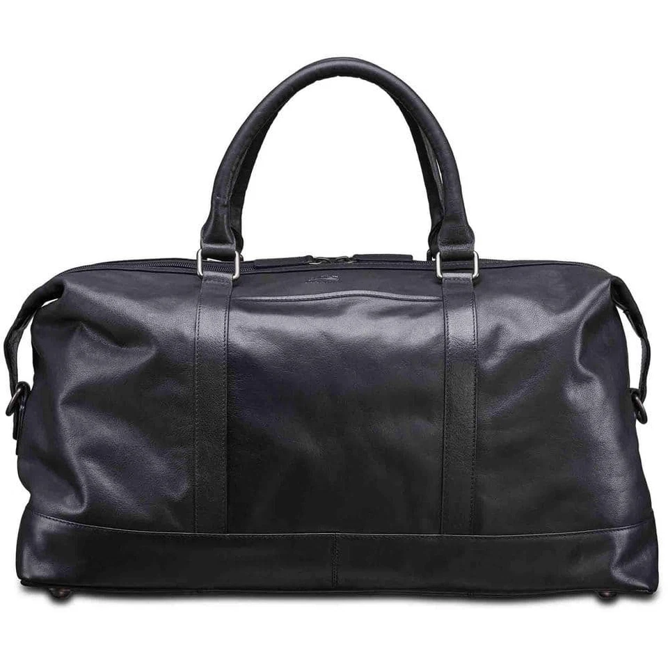 Bolso de Lona MANCINI 20" X 10" X 12" Cremallera Superior Cuero Negro con Correa Ajustable Foto 1 de 4