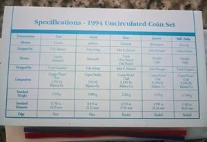 1994 US Mint Set - UNC (Both Philadelphia & Denver) and 1994 mint proof ser - Picture 1 of 9