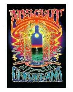 Absolut Vodka 1998 Alton Kelley Psychedelische Postkarte Cleveland Max Racks - Bild 1 von 2