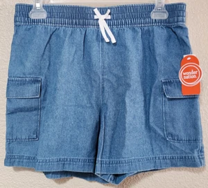 Wonder Nation Girls' Blue Chambray Pull On Shorts Size XXL (18) BRAND NEW - Picture 1 of 8