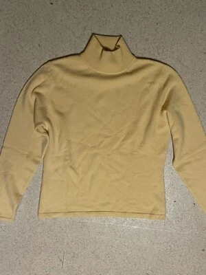 Suéter Country Shop 100 % cachemir amarillo cuello alto talla M Foto 1 de 4