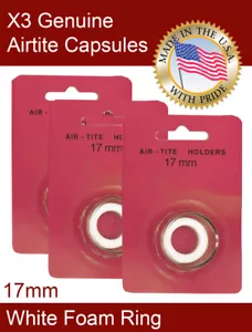 3 AirTite WHITE Ring Coin Capsules 17mm For Bahamas One Cent / Russian 10 Kopeks - Picture 1 of 3
