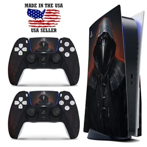 PS5 Disc Version Console & Controller Vinyl Skin Decal Wrap - Hooded Raven - Picture 1 of 3