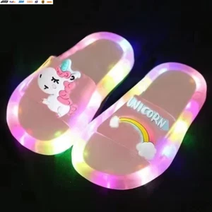 Children‘S Boys Girls Slippers Cartoon Unicorn Animals Prints Shoes Lighted Fash - Picture 1 of 10