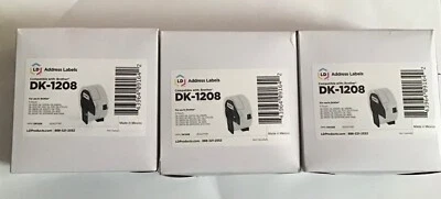 Lot of 3 LD Compatible Brother DK-1208 Address Labels / 1.4 in x 3.5 in - Image 1 of 3