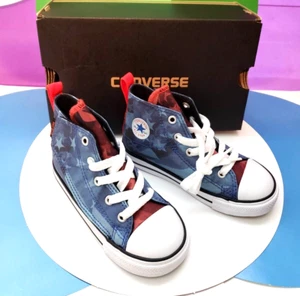 Converse All Star Baby Kids, Blue Canvas fashion shoes Casual Junior size 9 NIB - Picture 1 of 9