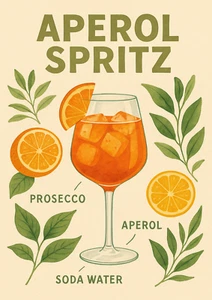 Aperol Spritz Poster A3 – Retro Art Design | Hochwertiger Plakat - Bild 1 von 4