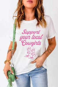 Letter Graphic Round Neck Short Sleeve T-Shirt - Picture 1 of 5