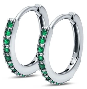 Damen Ohrringe Creolen Zirkonia Edelstahl Silber Ohrschmuck Schmuck Neu - Bild 1 von 5