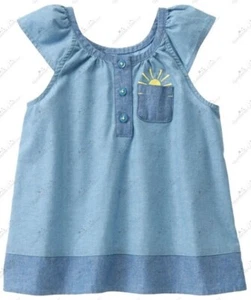 Gymboree Girls sz 4 Pocketful of Sunshine Sun Pocket Chambray Tee Top NWT - Picture 1 of 2