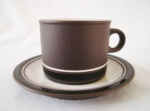 Hornsea Pottery CONTRAST TEA CUP & SAUCER Lancaster Vitramic Vintage Brown 1977 - Picture 1 of 5