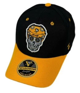 Zephyr NHL Pittsburgh Penguins “Skulleton” Curved Bill ADJ Hat BRAND NWT - Picture 1 of 6