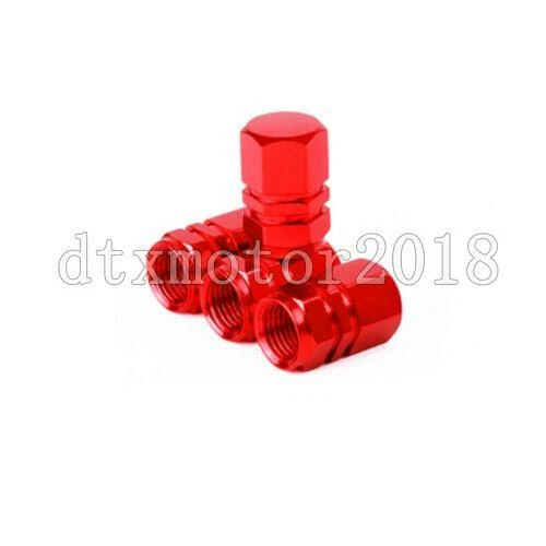 4x Tapas de vástago de válvula de neumático de rueda de coche de motocicleta de aluminio rojo válvula Schrader Foto 1 de 3