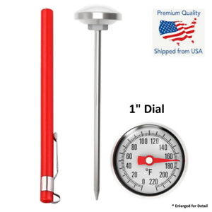 Stainless Steel Pocket Probe 0-220F Thermometer Gauge for Food Cooking Meat BBQ