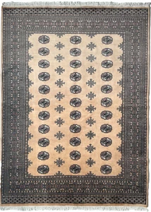 259 x 185cm Vintage Handmade Afghan Carpet Bokhara Traditional Oriental Wool Rug - Picture 1 of 24