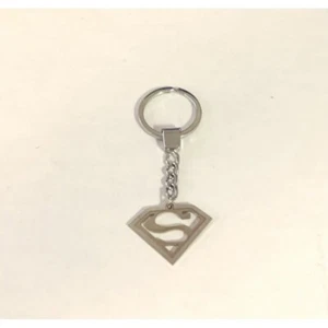 superman superhero dc comics laser cut logo chrome metal key chain ring usa made - Picture 1 of 1