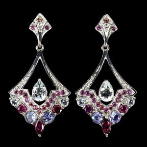 Pear Aquamarine 7x5mm Tanzanite Gemstone 925 Sterling Silver Jewelry Earrings