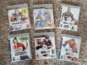 Playstation 3 PS3 Sports 6 Spiele Lot Tiger Woods PGA, NBA Live, NHL, Madden NFL - Bild 1 von 3