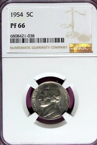 1954 - NGC PF66 JEFFERSON NICKEL!! #B47545 - Picture 1 of 2