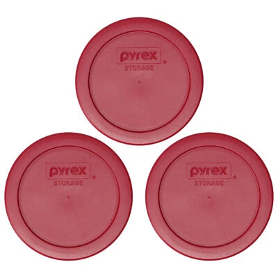 Tapas de repuesto para almacenamiento de alimentos Pyrex 7200 piezas 2 tazas rojo sangría (paquete de 3) Foto 1 de 3