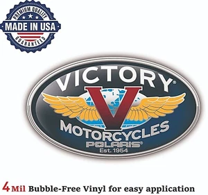 VICTORY MOTORCYCLES LOGO VINYL DECAL STICKER CAR TRUCK BUMPER 4MIL BUBBLE FREE - Picture 1 of 2