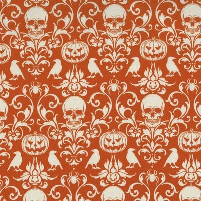 Michael Miller - Boo-Tiful - Spooky Damask - Orange, Fabric by the Yard - Image 1 of 4
