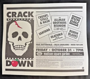 Original Allman Brothers CSN Ruben Blades RUN DMC Santana Konzert Poster 1986 - Bild 1 von 1