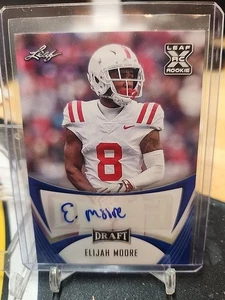 2021 LEAF DRAFT ELIJAH MOORE #BA-EM2 ROOKIE AUTO OLE MISS BUFFALO BILLS - Picture 1 of 2