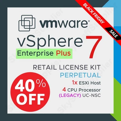 VMware vSphere Enterprise Plus v.7 - 4 CPU License - Perpetual UC NSC BRAND NEW - Image 1 of 4