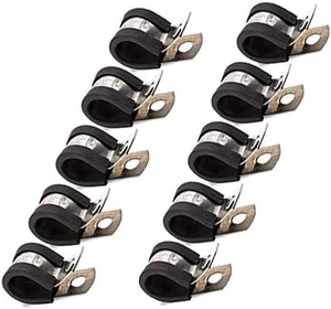 Kraftstoffleitung Schlauch Befestigungsschellen Edelstahl Gummi gepolstert Schelle 10 Stück - Bild 1 von 5