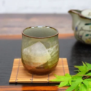 Waza No Kura Kutani Ware Teacup, Silver Glaze, Orange, Ceramic, Brand Name, Jap_ - Picture 1 of 9