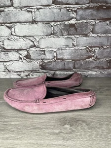 Prada Pink Suede Leather Driving Loafers Shoes Women Sz 38EU/7.5M US - Picture 1 of 19