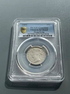 Hong Kong 1885 20 silver Cents PCGS certified XF Details Scarce mintage 250 000 - Picture 1 of 4