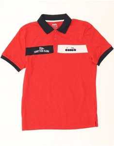 DIADORA Mens Graphic Polo Shirt Medium Red Cotton BX10 - Picture 1 of 3