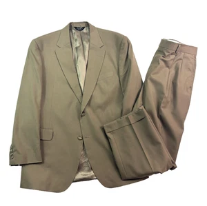 Jos A Bank 44 R 36x30 tan brown 2pc Pant Suit 100% Wool Two Button Classic - Picture 1 of 18