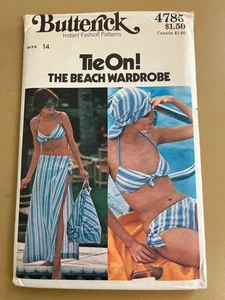 Butterick 4785 SIN CORTAR patrón de costura, bikini de señoritas, falda, bolso, bufanda, talla 14 - Imagen 1 de 2