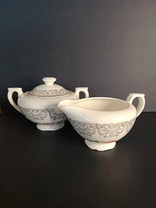 Canonsburg China Golden Fragrance Floral Pattern Sugar Bowl And Creamer - Bild 1 von 7