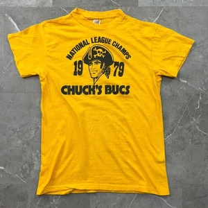 70s Vintage Pittsburgh Pirates Graphic Tee Mens Medium Chucks Bucs NL Champs - Bild 1 von 11