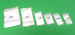 600 Zip Seal Lock Bags 2mil Clear 6 Assorted Sizes 100@ 3x4 3x5 4x4 4x6 6x9 8x10 - Picture 1 of 5