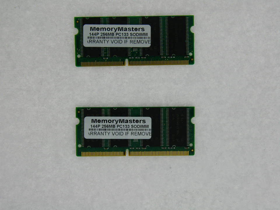 512MB (2X256MB) MEMORY 32X64 PC133 7NS 3.3V SDRAM 144 PIN SO DIMM - Image 1 of 1
