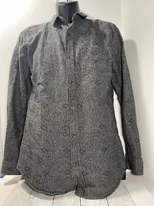 On The Byas Mens Southwestern Print Button Down Shirt Size Medium Gray/blue - Picture 1 of 7